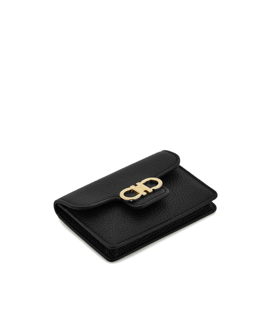 FERRAGAMO Черный кожаный кошелек, фото 3