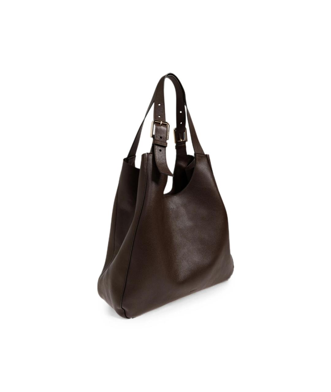 FURLA Коричневая кожаная сумка тоут, фото 3