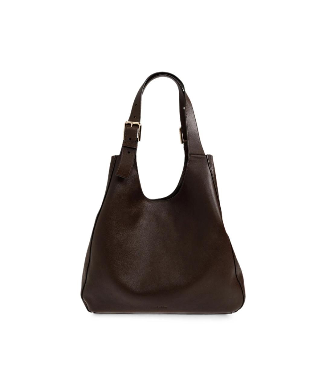 FURLA Коричневая кожаная сумка тоут, фото 1