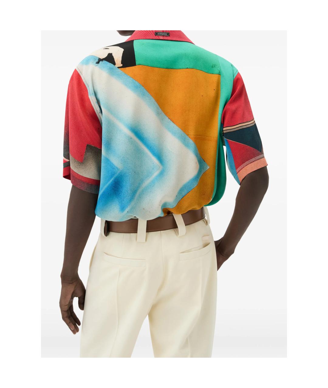VERSACE Мульти шелковая кэжуал рубашка, фото 4