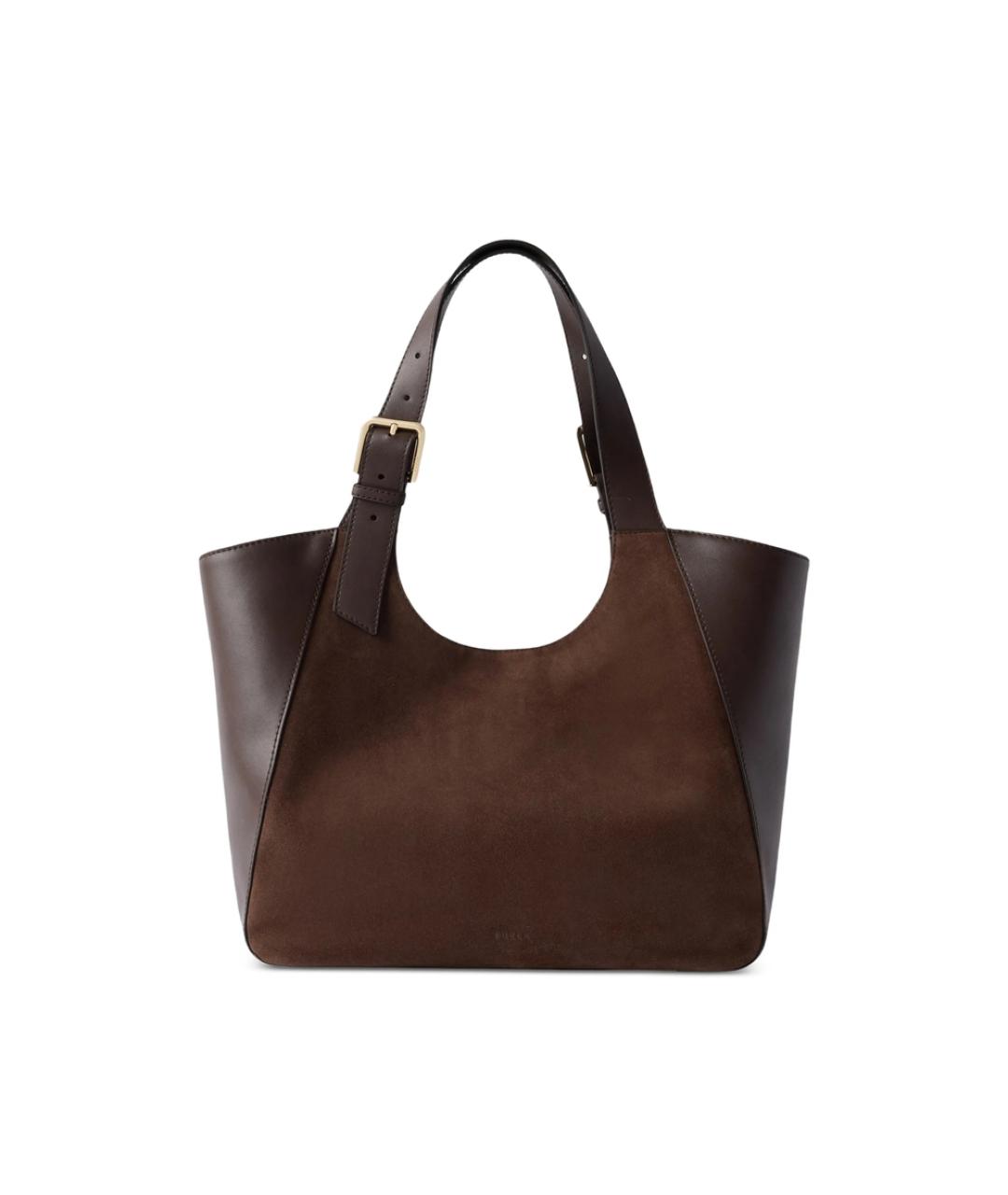 FURLA Коричневая кожаная сумка тоут, фото 1