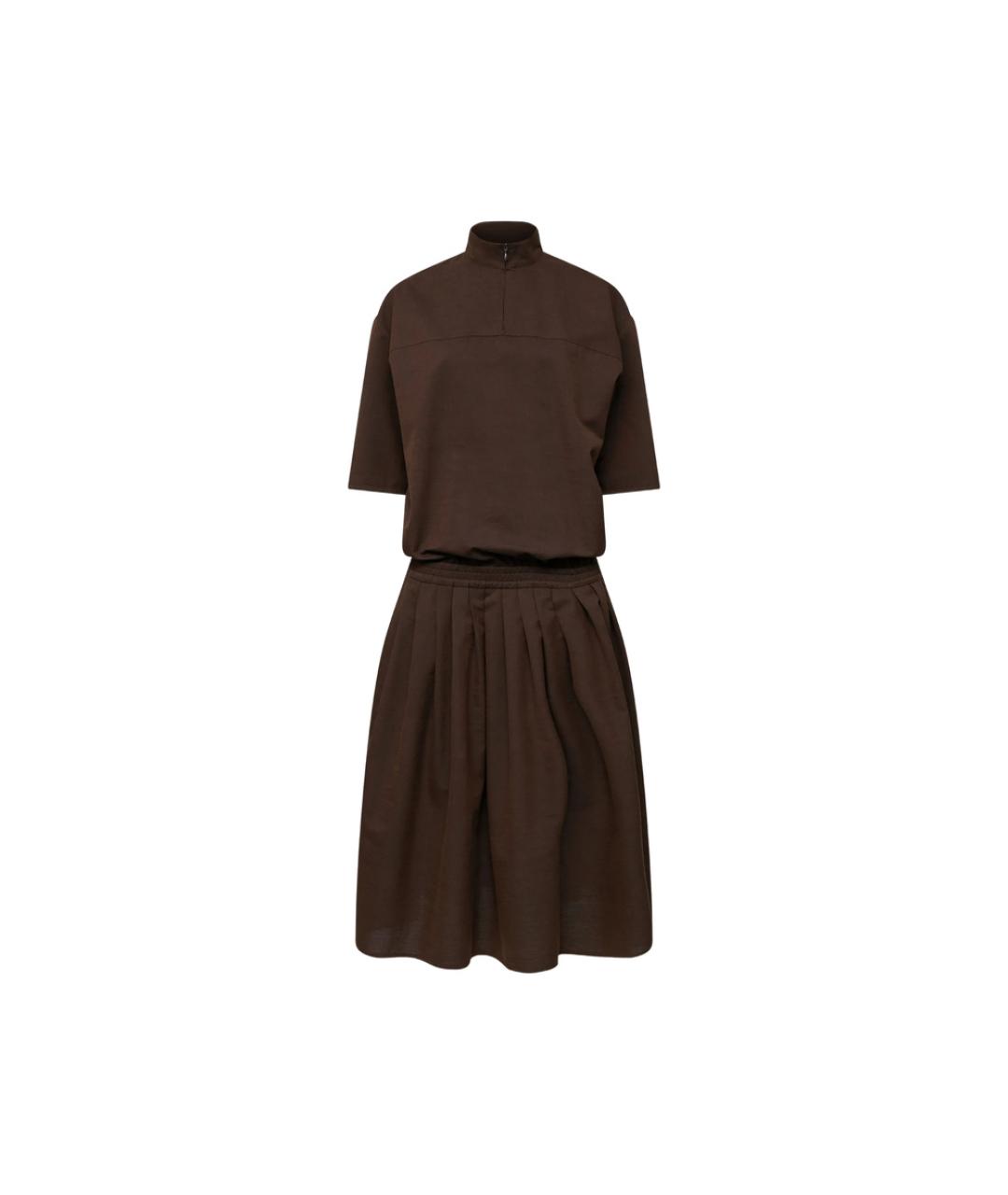 MM6 MAISON MARGIELA Коричневое хлопковое повседневное платье, фото 1