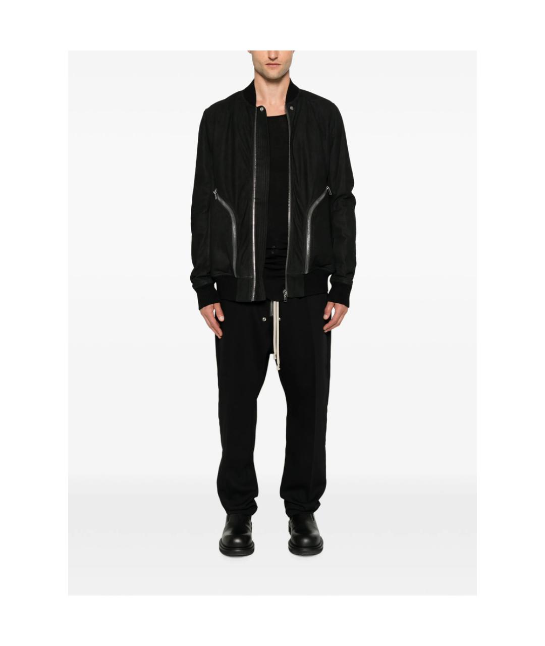 RICK OWENS Черная кожаная куртка, фото 3