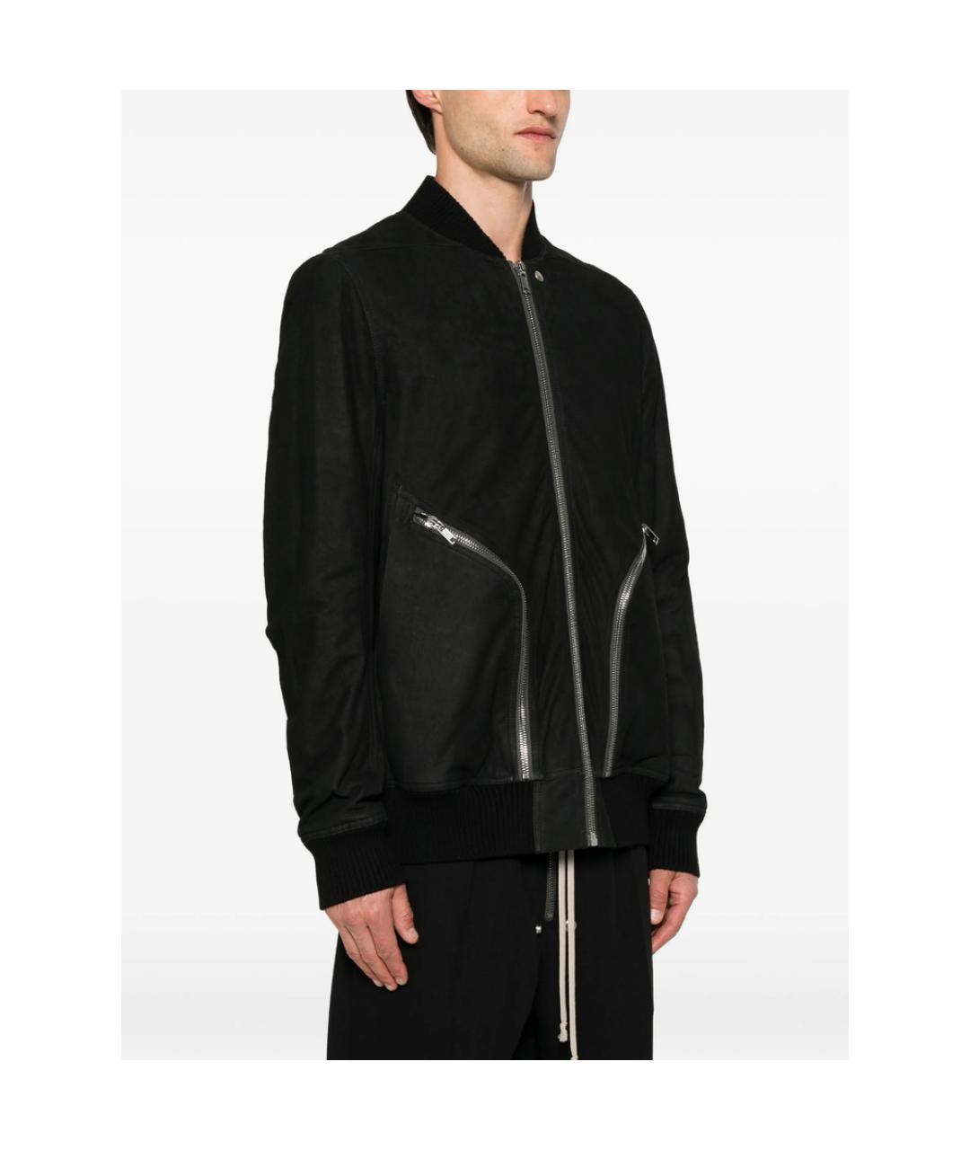 RICK OWENS Черная кожаная куртка, фото 5