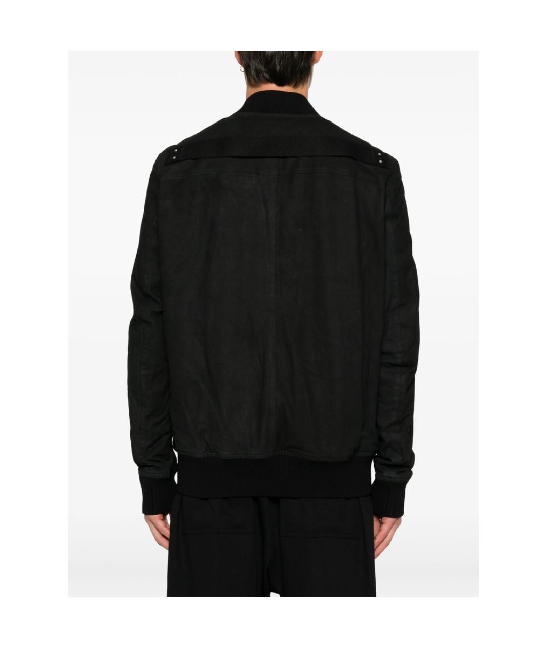 RICK OWENS Черная кожаная куртка, фото 2