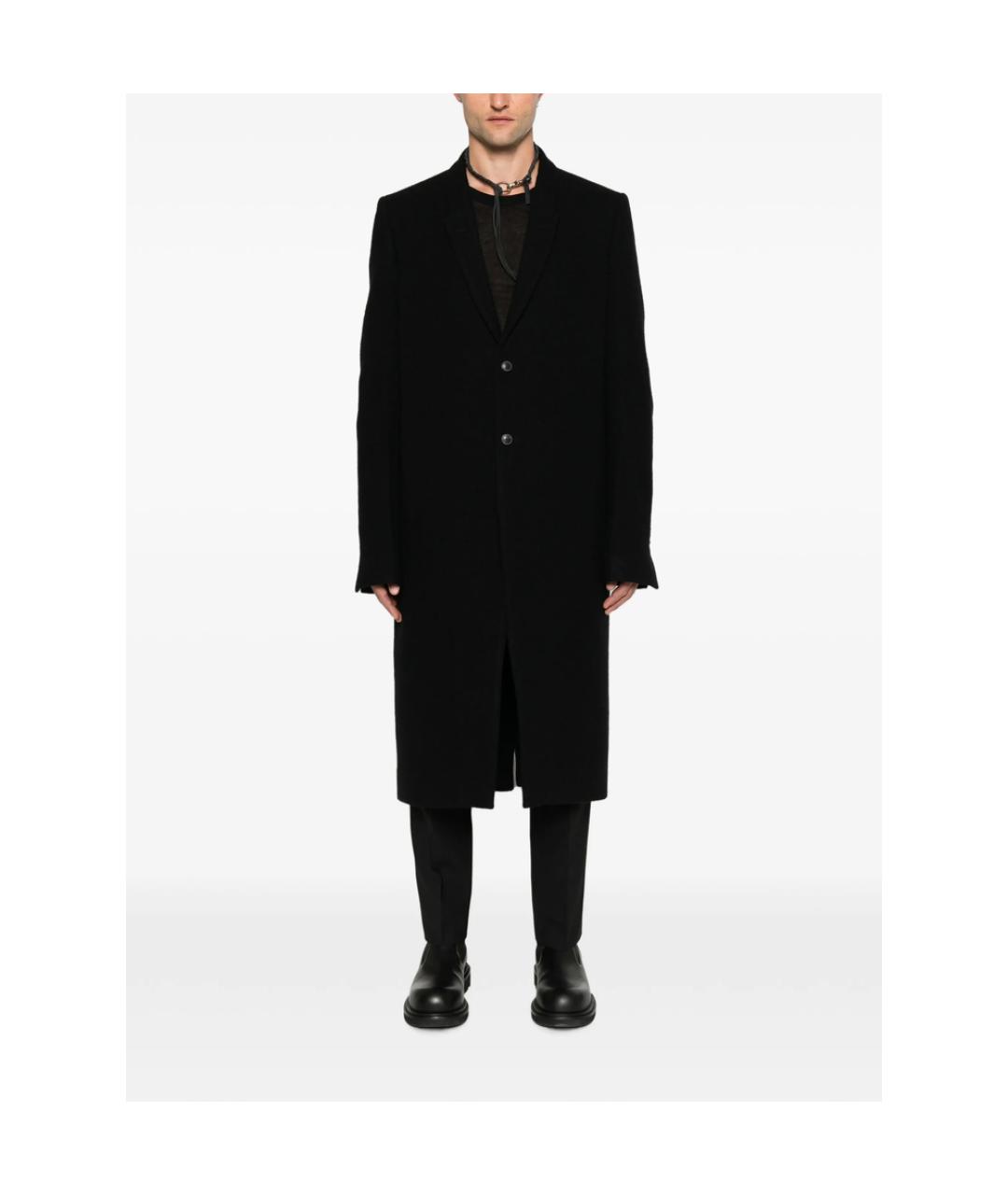RICK OWENS Черное хлопковое пальто, фото 4
