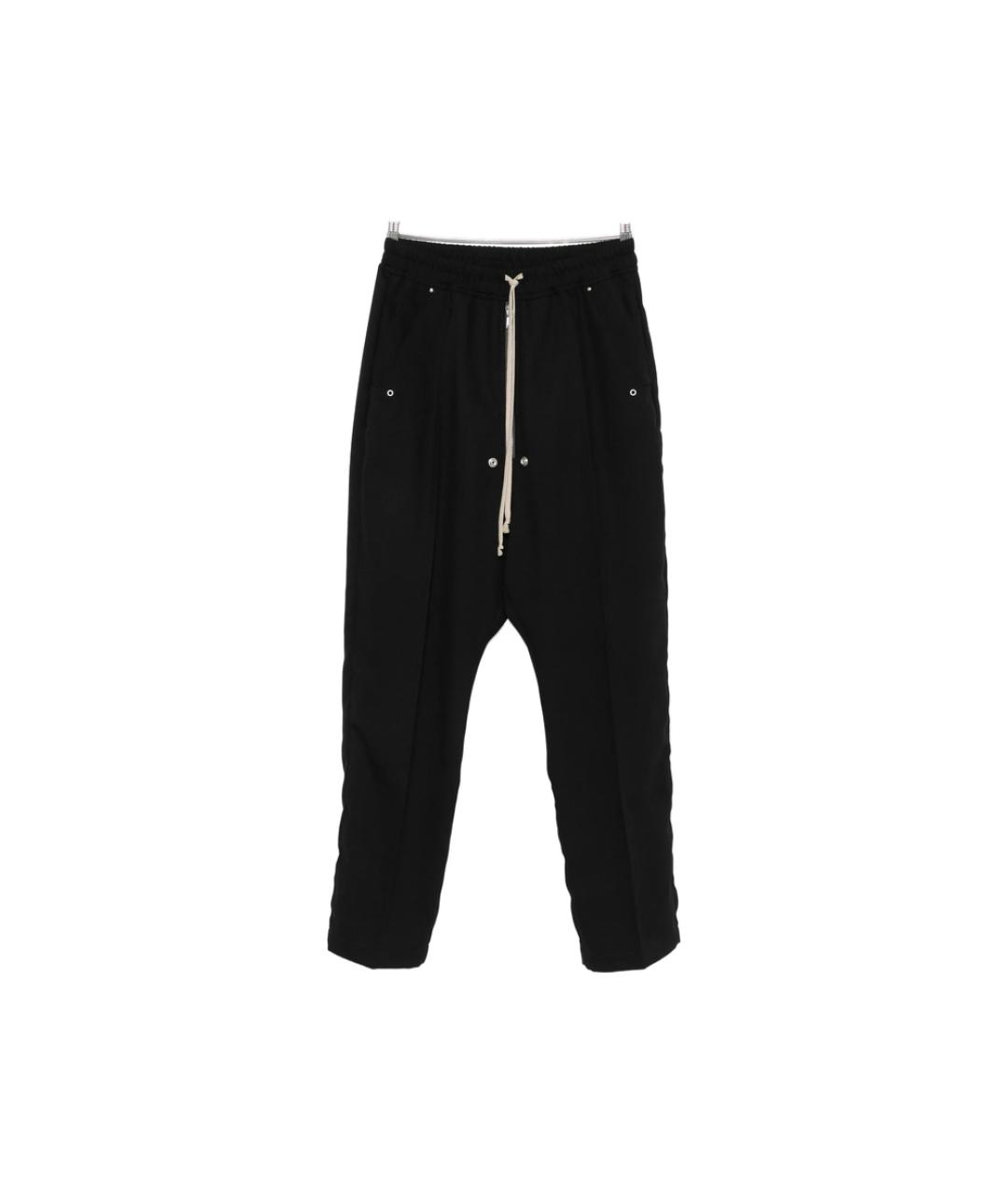 RICK OWENS Черные шерстяные повседневные брюки, фото 1