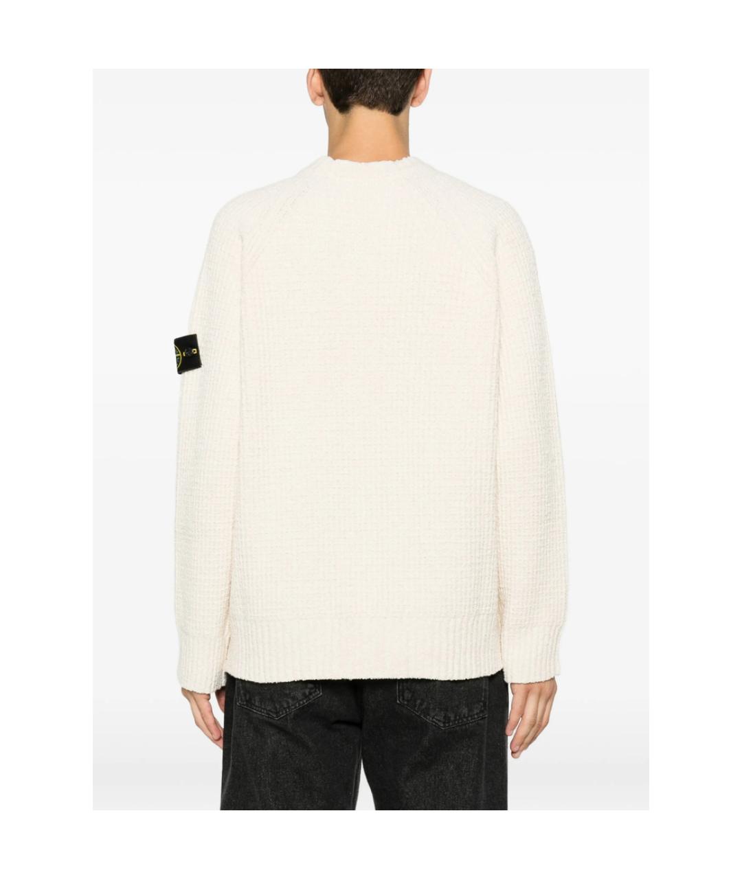 STONE ISLAND Бежевый хлопковый джемпер / свитер, фото 2