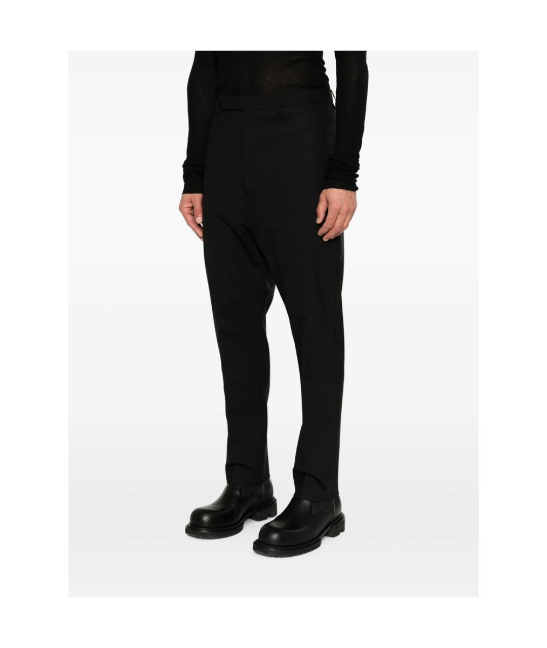 RICK OWENS Черные вискозные повседневные брюки, фото 4