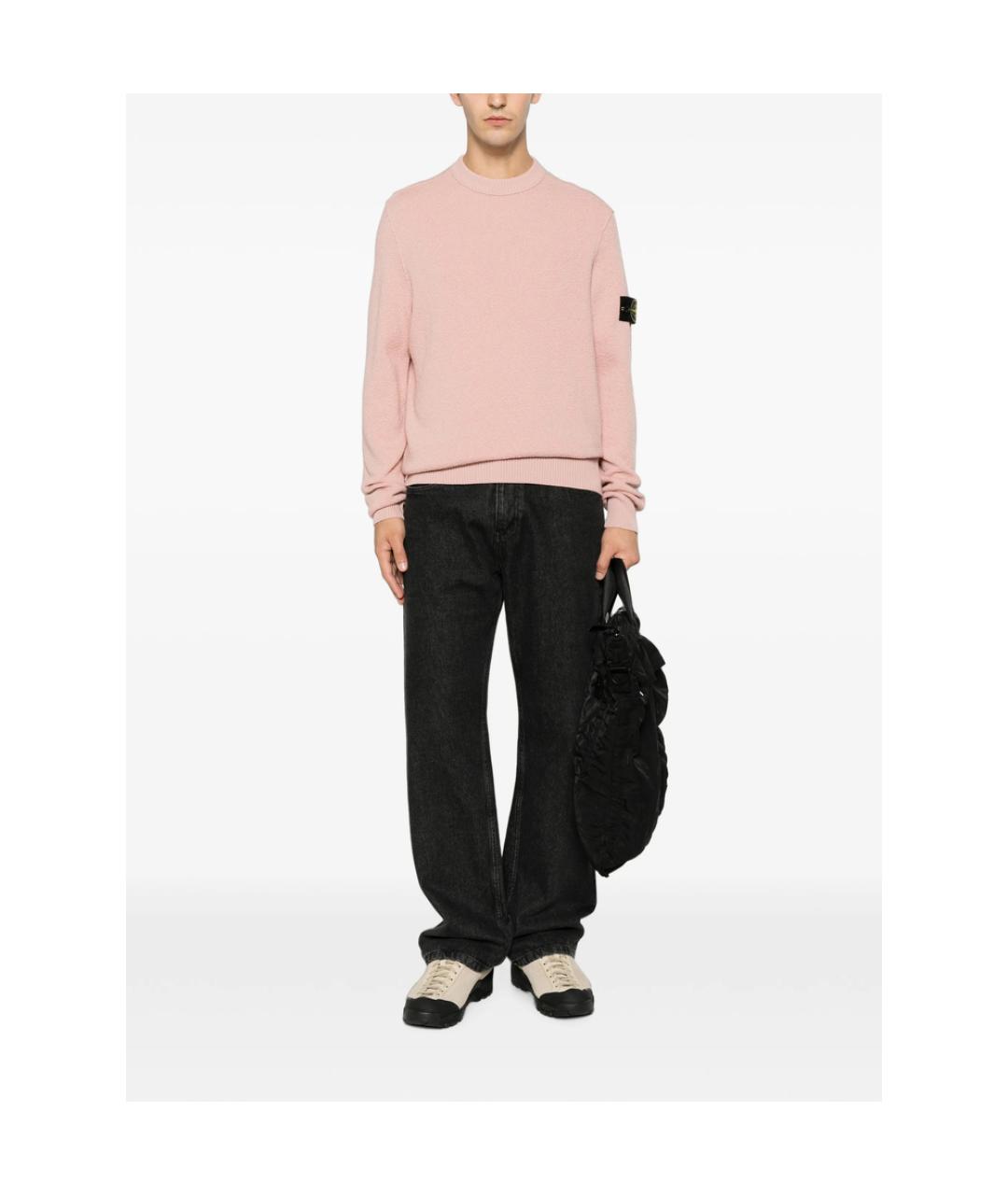 STONE ISLAND Розовый шерстяной джемпер / свитер, фото 4