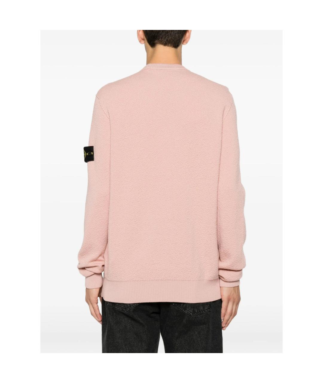 STONE ISLAND Розовый шерстяной джемпер / свитер, фото 5