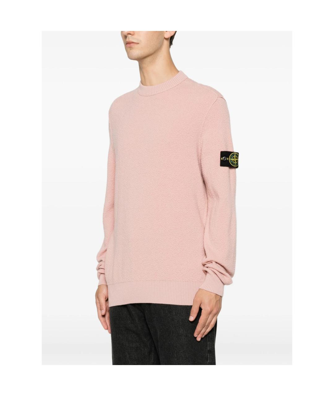 STONE ISLAND Розовый шерстяной джемпер / свитер, фото 3