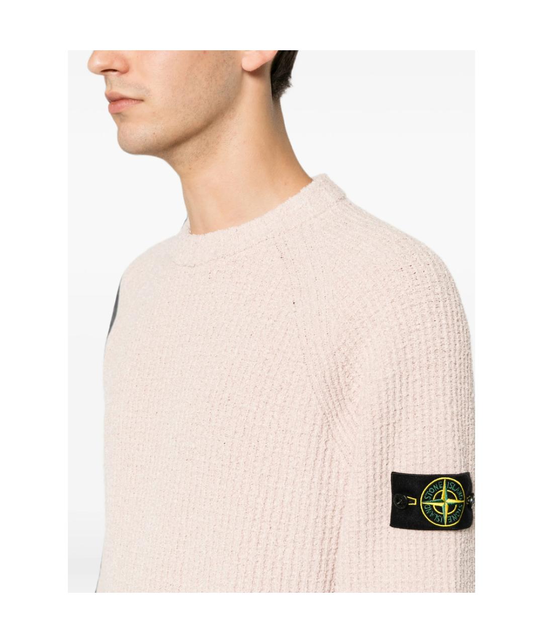 STONE ISLAND Розовый хлопковый джемпер / свитер, фото 3