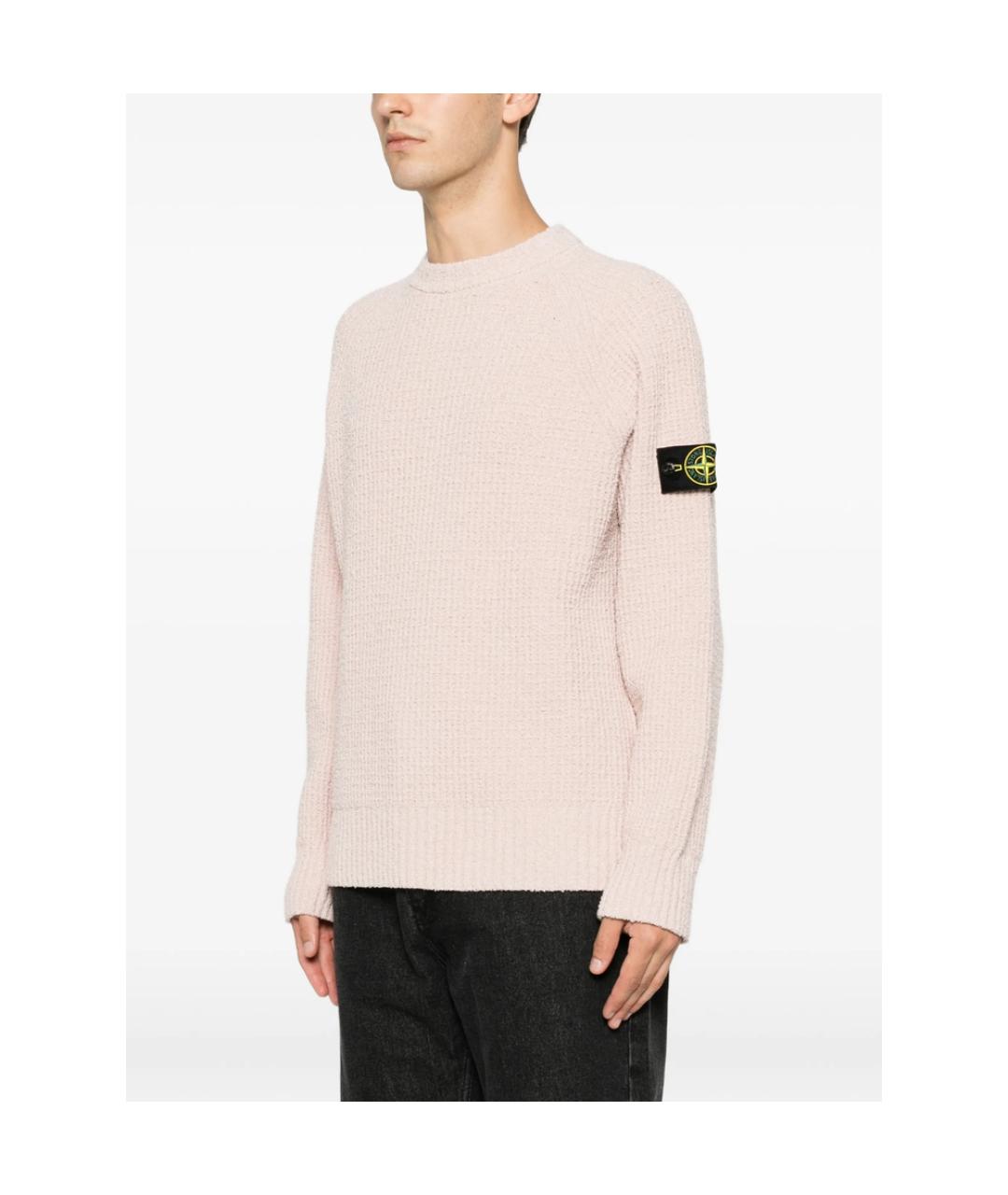 STONE ISLAND Розовый хлопковый джемпер / свитер, фото 5