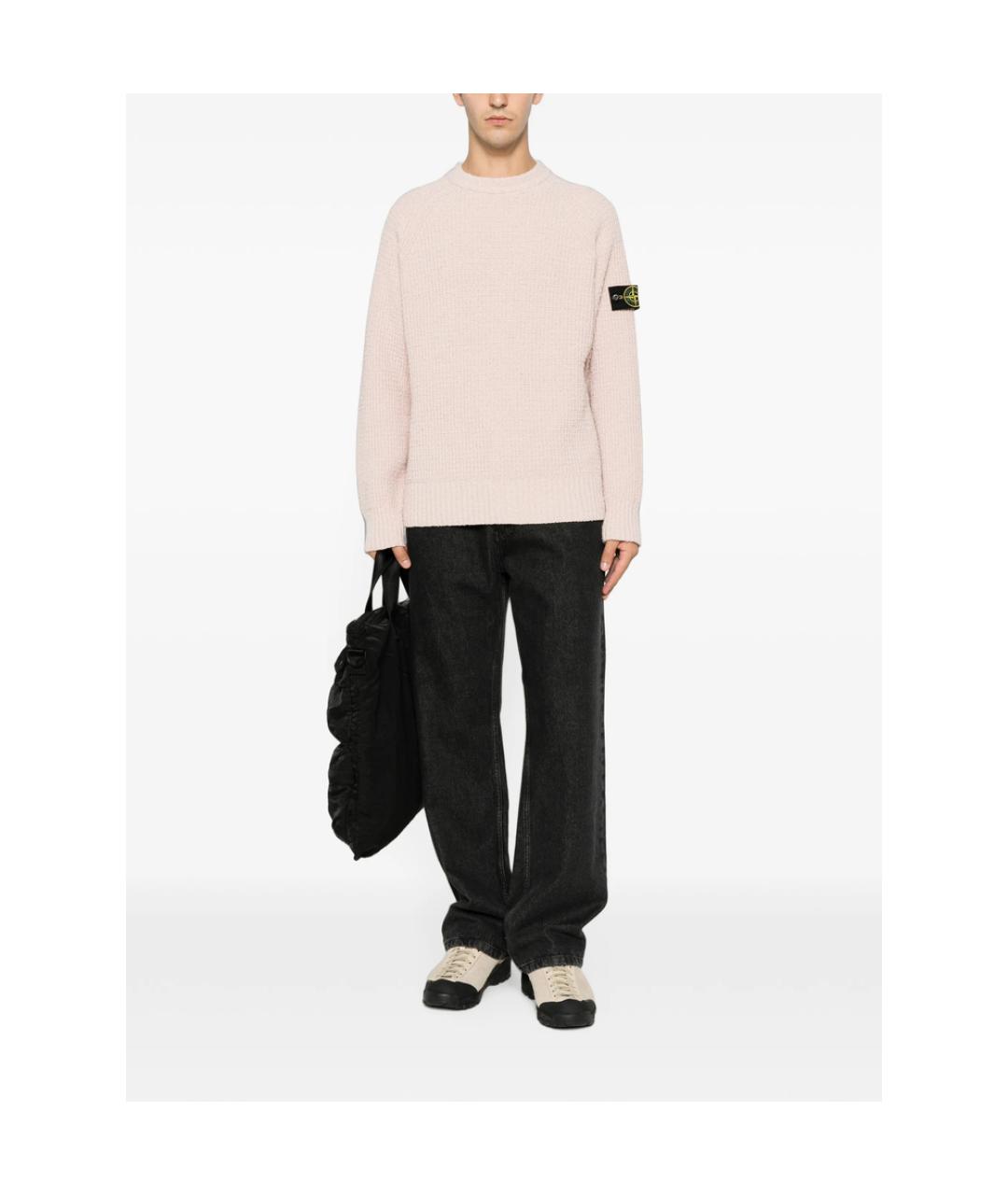 STONE ISLAND Розовый хлопковый джемпер / свитер, фото 4