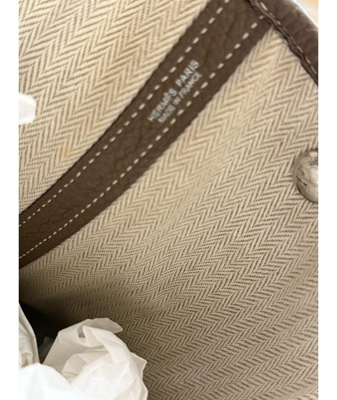 HERMES Бежевая кожаная сумка тоут, фото 4