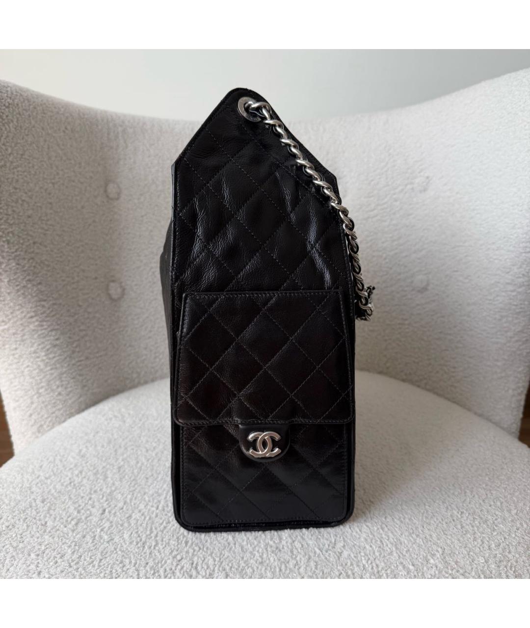CHANEL Черная кожаная сумка через плечо, фото 4