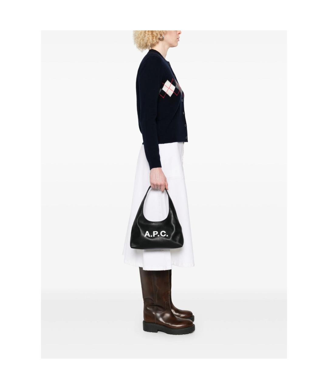 A.P.C. Черная синтетическая сумка на плечо, фото 4