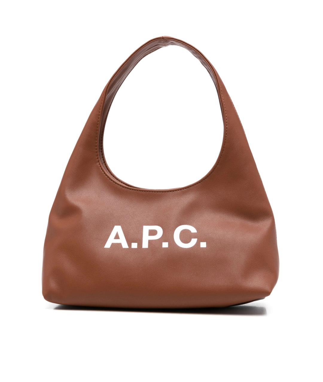 A.P.C. Коричневая синтетическая сумка через плечо, фото 1