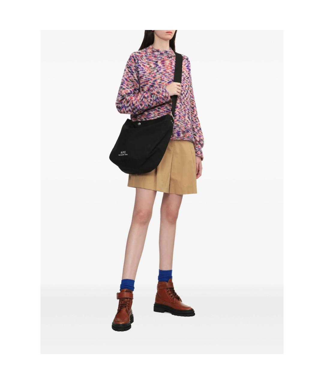 A.P.C. Черная синтетическая сумка на плечо, фото 4