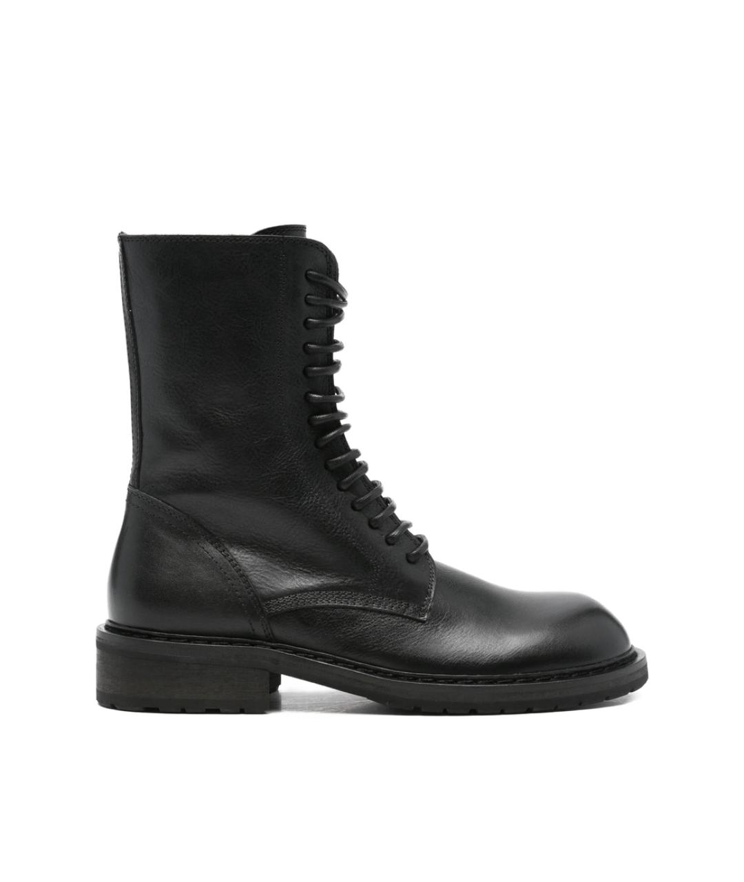 ANN DEMEULEMEESTER Черные кожаные ботинки, фото 1