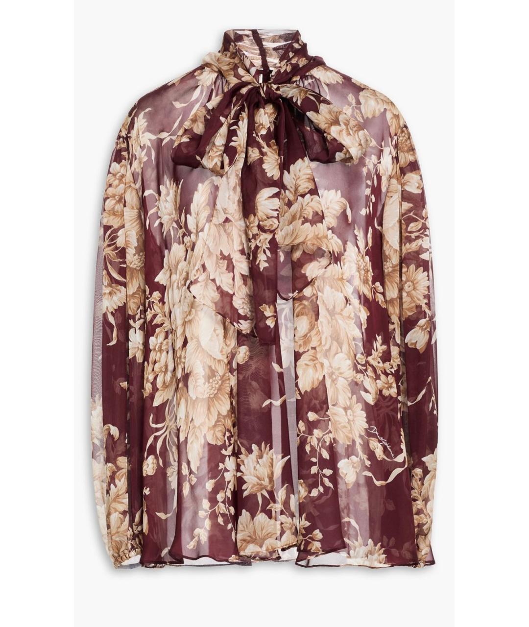 DOLCE&GABBANA Бордовая шелковая блузы, фото 4