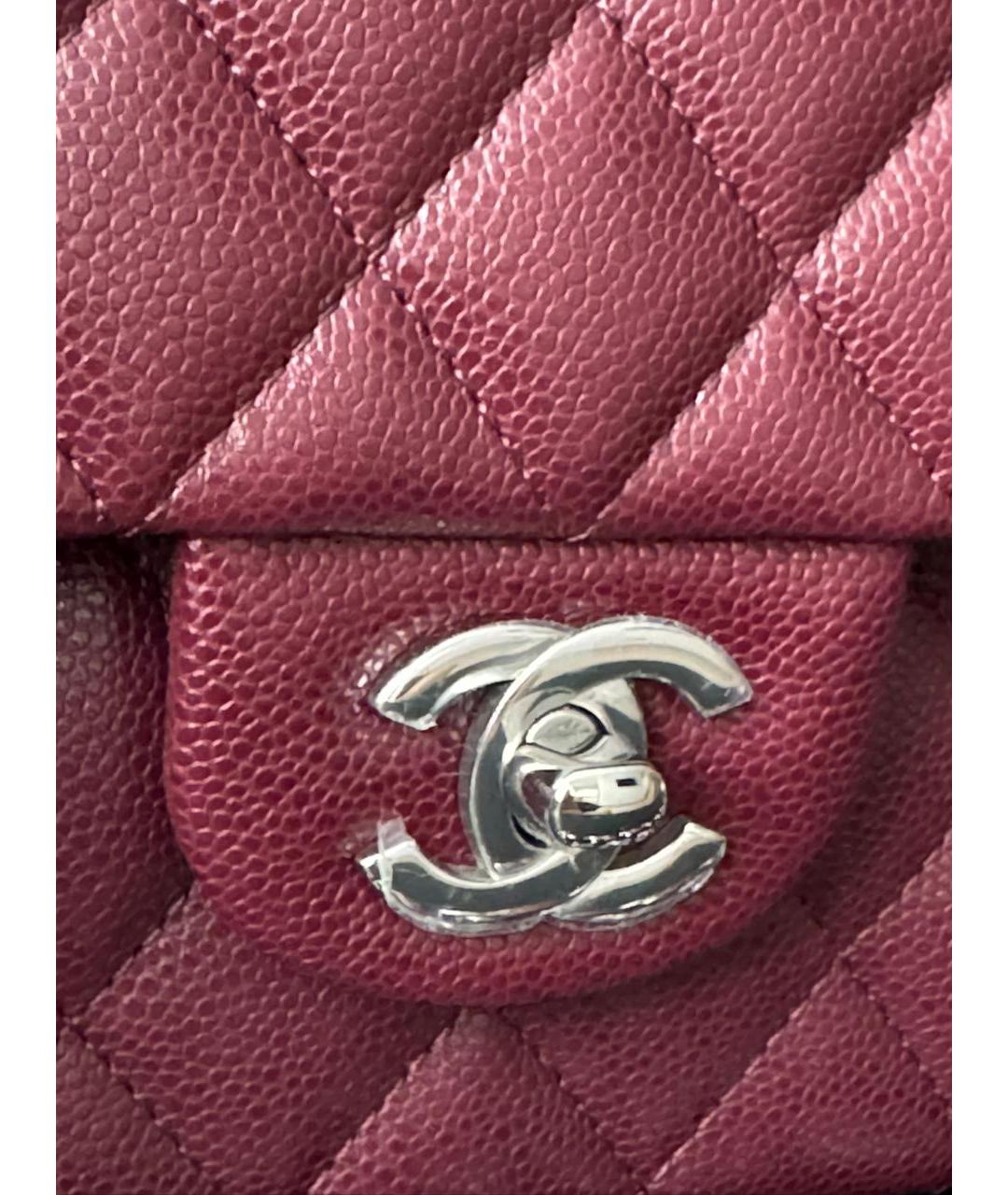 CHANEL Бордовая кожаная сумка через плечо, фото 3