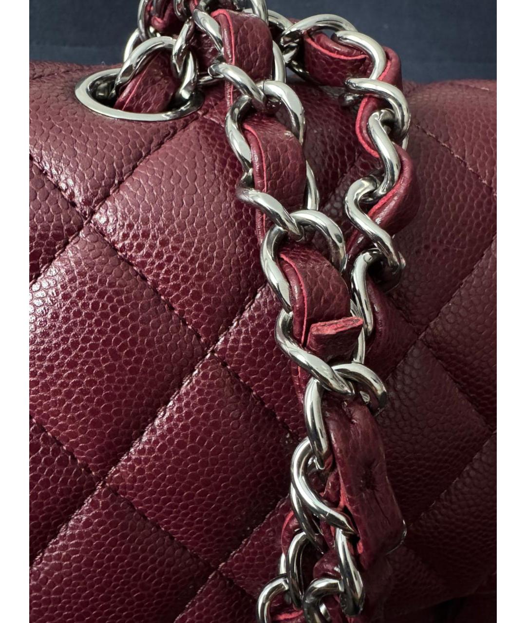 CHANEL Бордовая кожаная сумка через плечо, фото 2