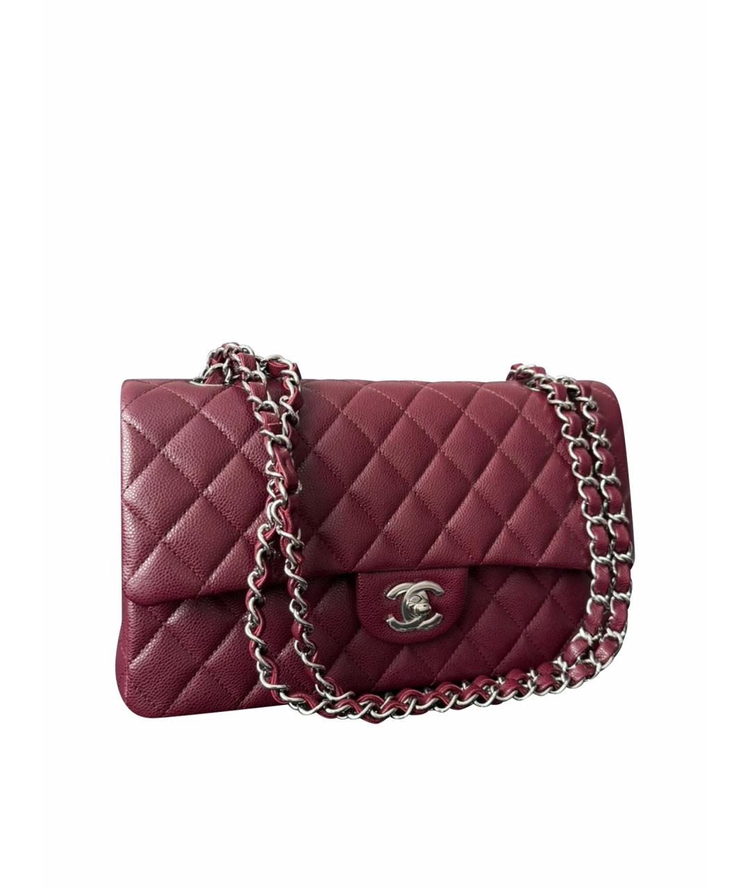 CHANEL Бордовая кожаная сумка через плечо, фото 1
