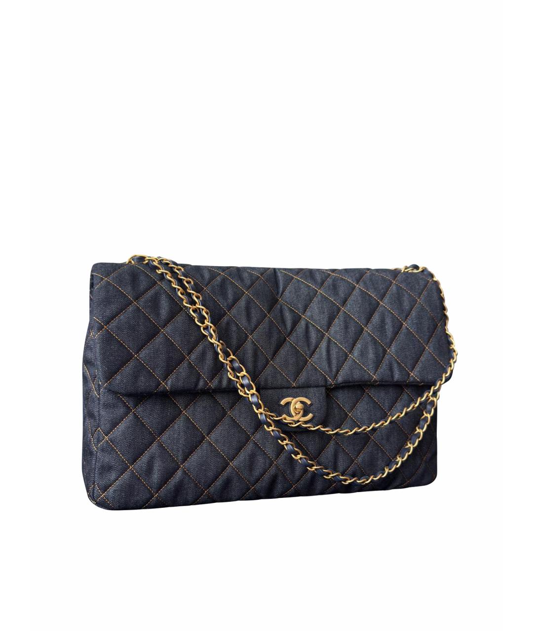 CHANEL Темно-синяя деним сумка через плечо, фото 1
