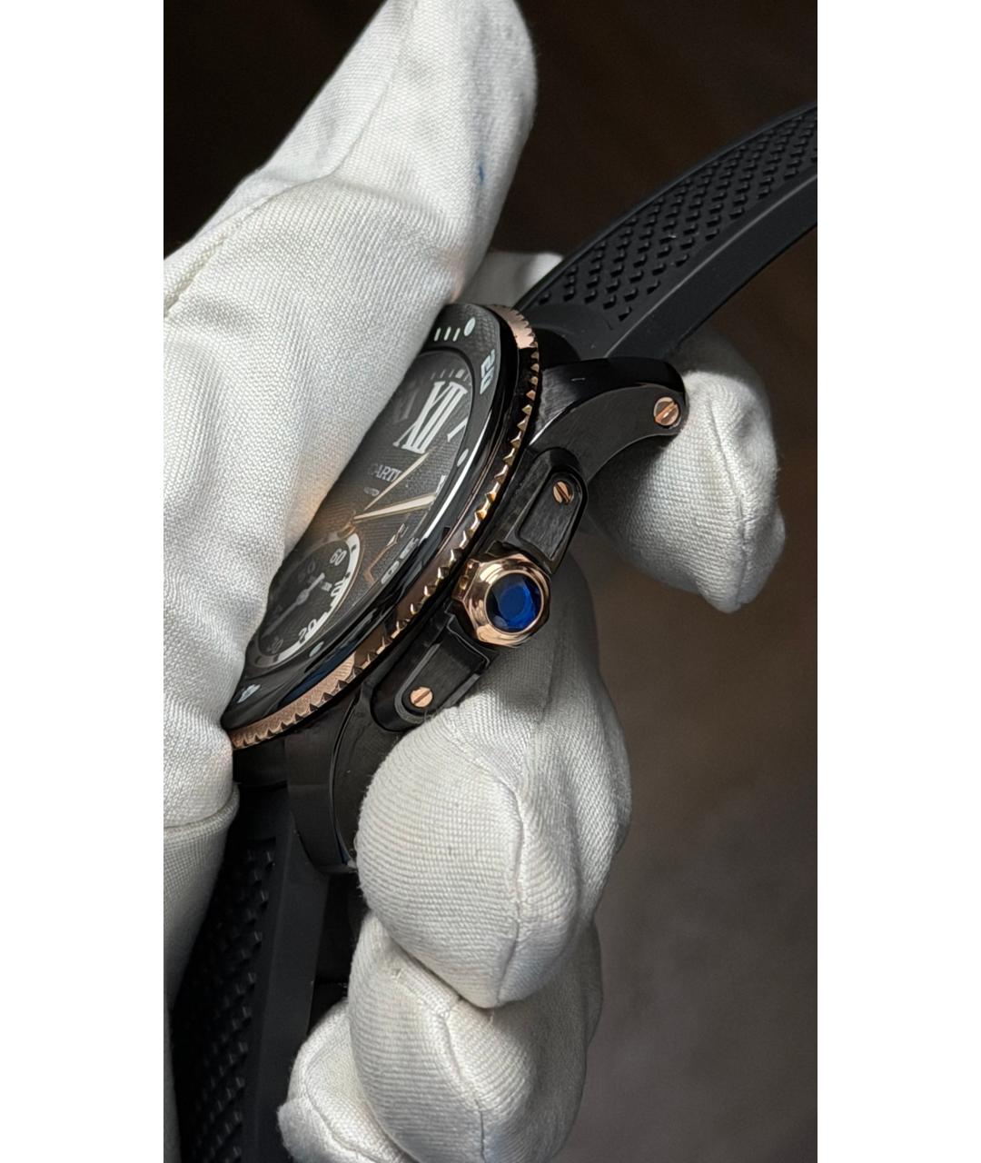 CARTIER Черные часы, фото 4