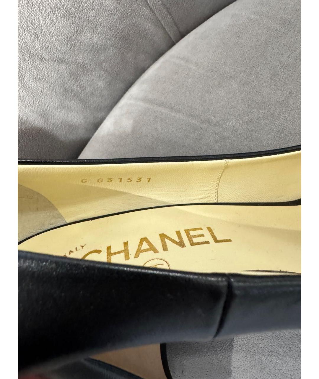 CHANEL Черные кожаные туфли, фото 6