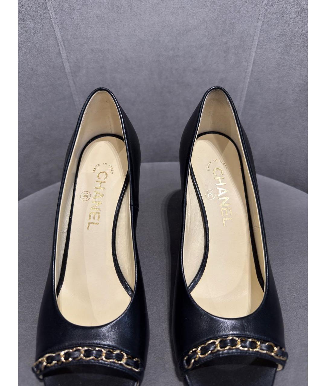 CHANEL Черные кожаные туфли, фото 3