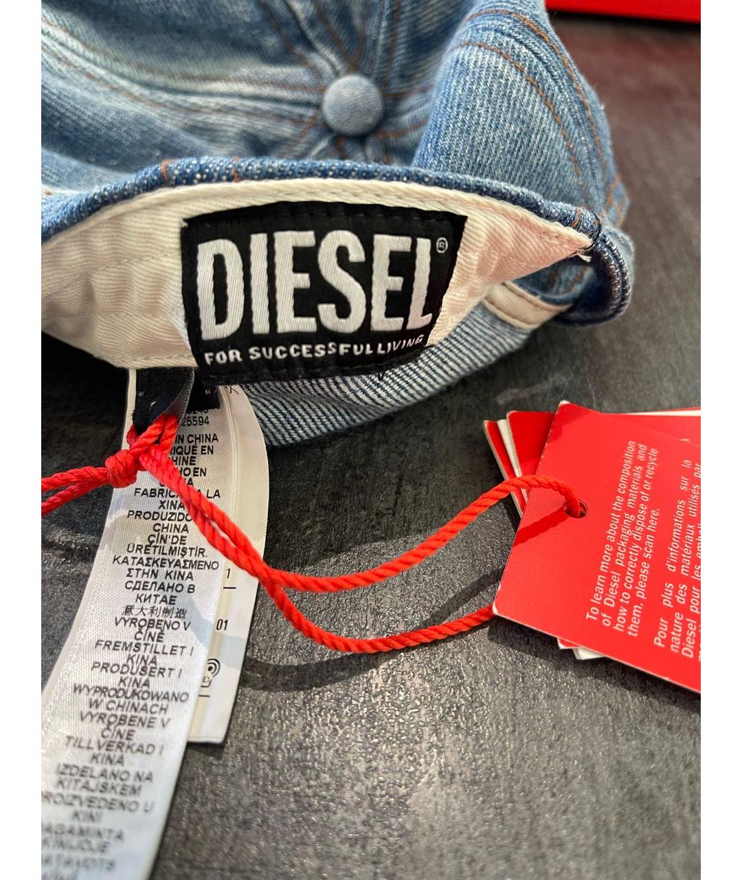 DIESEL Голубая хлопковая кепка/бейсболка, фото 7