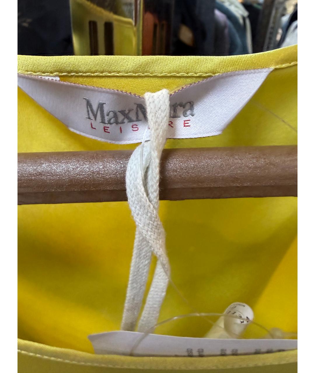 MAX MARA Желтая шелковая блузы, фото 3