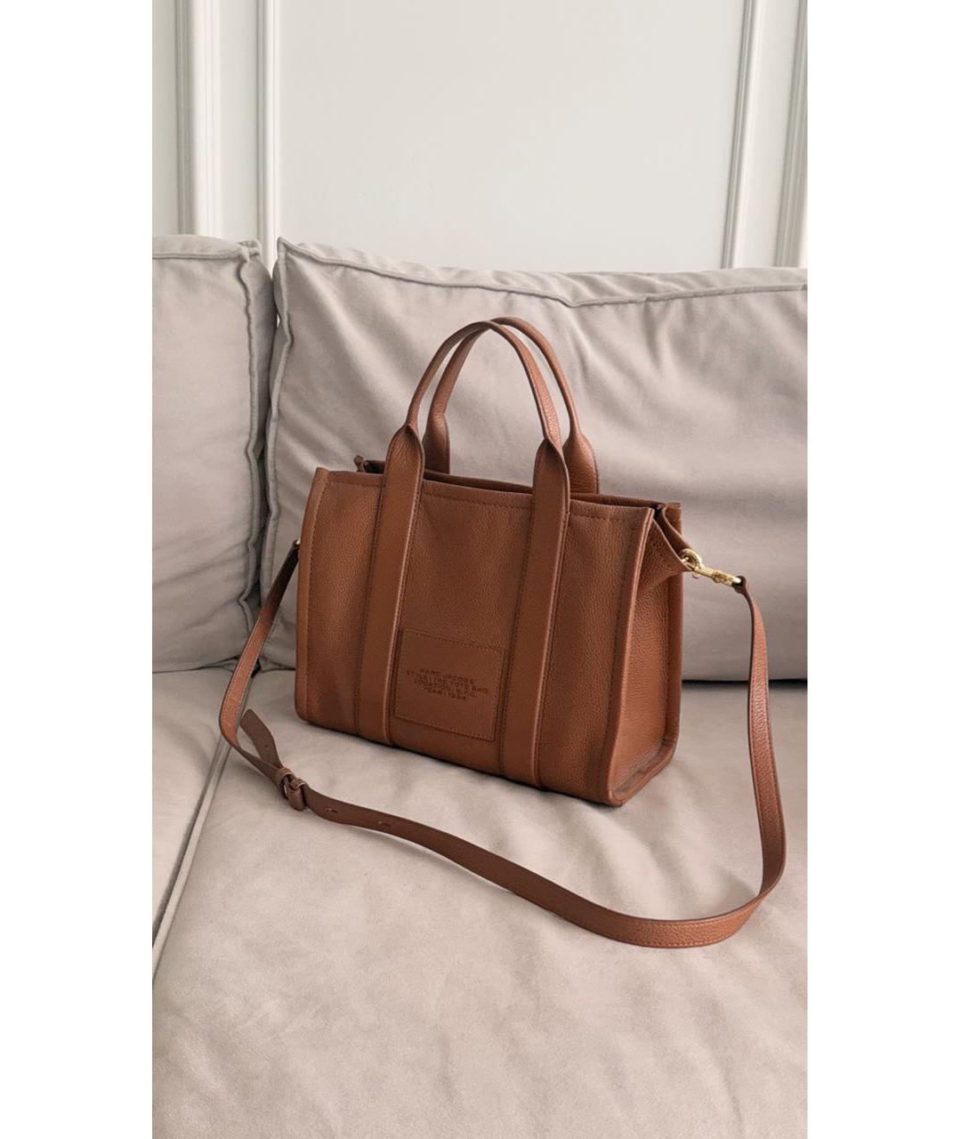 MARC JACOBS Коричневая кожаная сумка тоут, фото 3