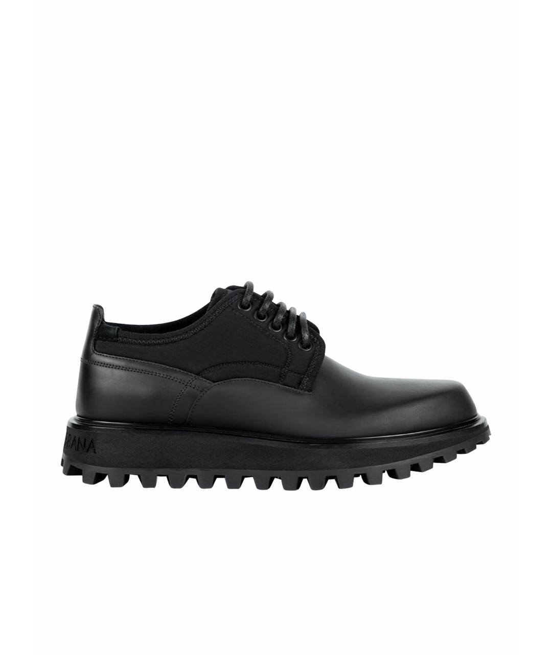 DOLCE&GABBANA Черные кожаные туфли, фото 1