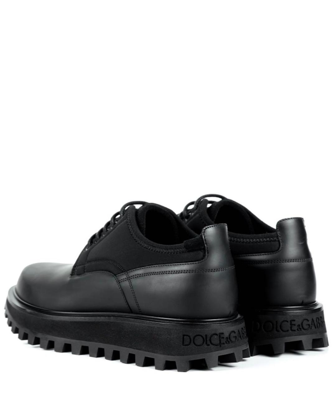 DOLCE&GABBANA Черные кожаные туфли, фото 4
