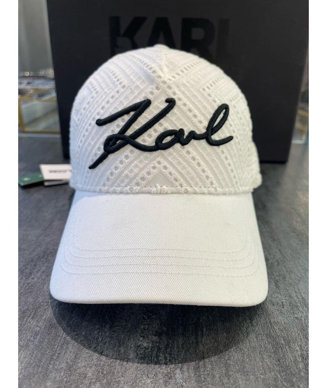 KARL LAGERFELD Белая хлопковая кепка, фото 8