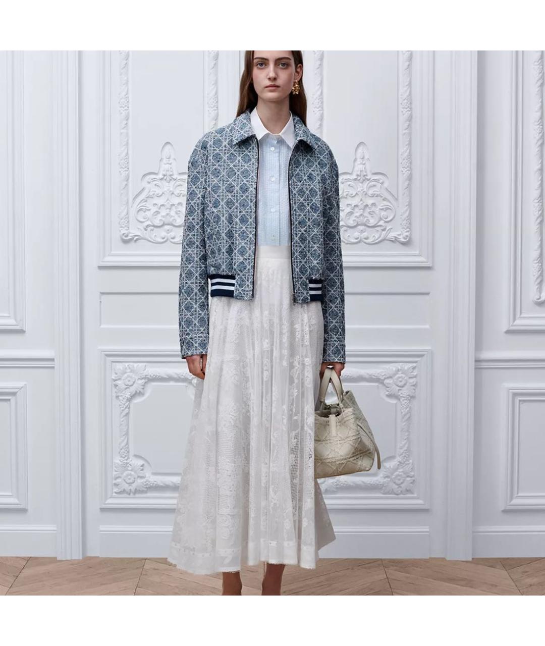 CHRISTIAN DIOR Белая юбка миди, фото 2