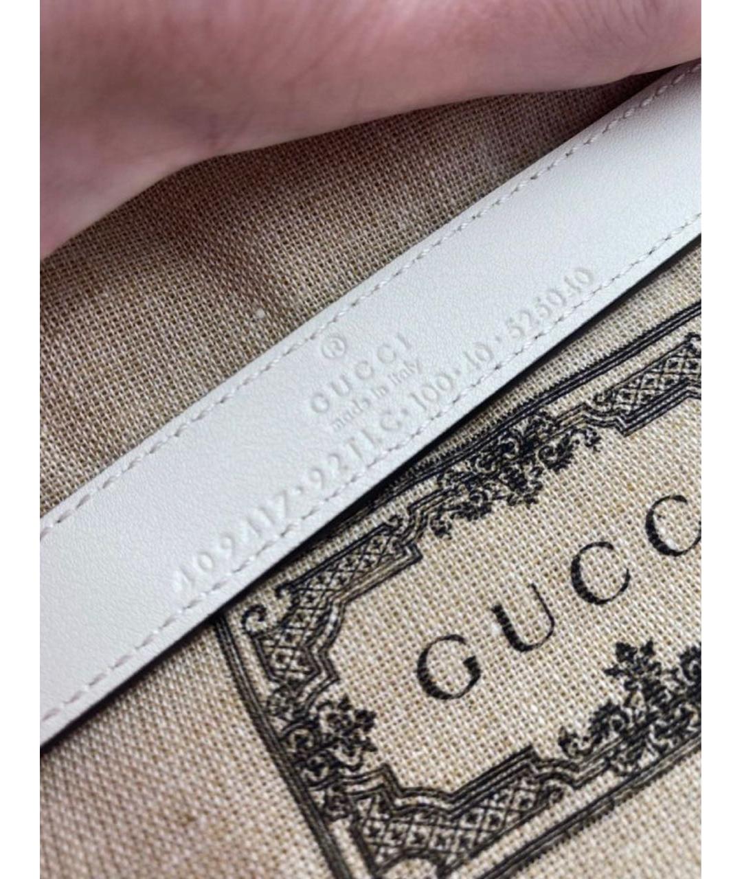 GUCCI Бежевый кожаный ремень, фото 4