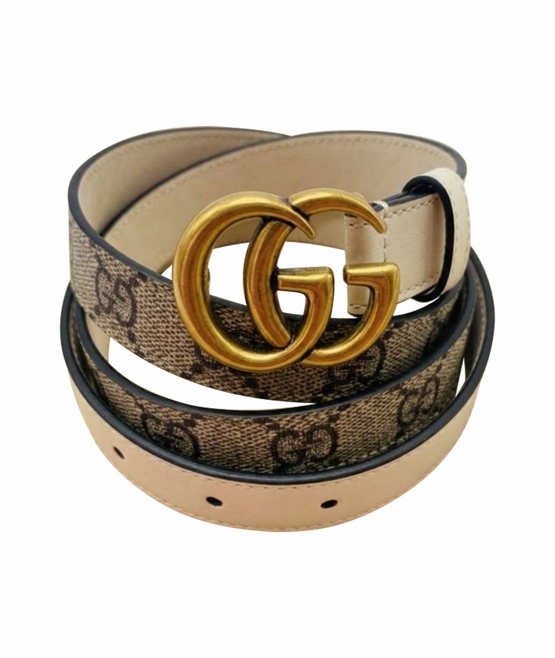 GUCCI Бежевый кожаный ремень, фото 1