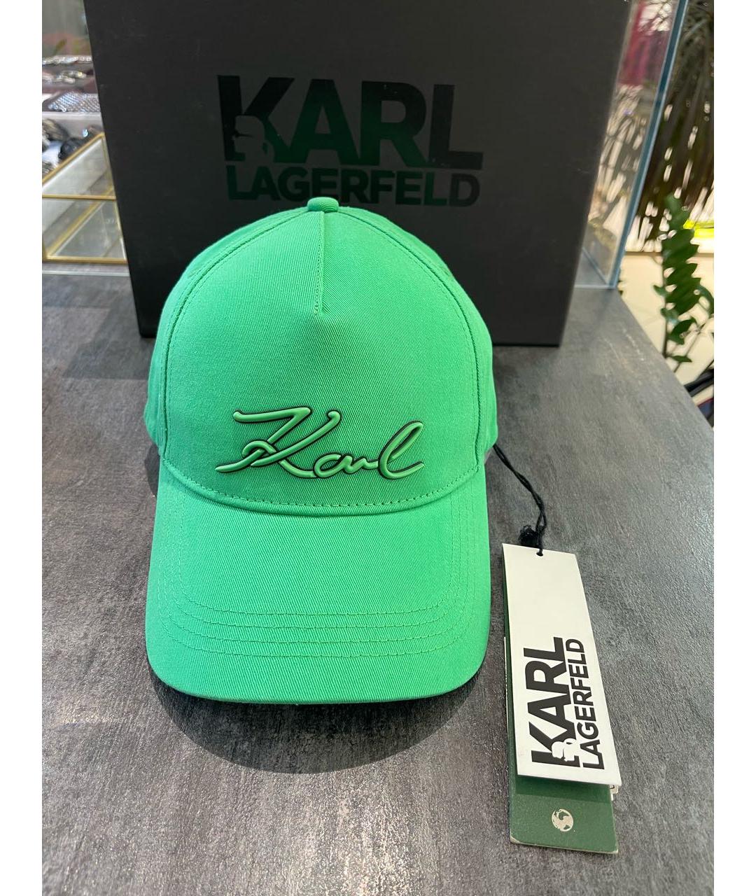 KARL LAGERFELD Зеленая хлопковая кепка, фото 7