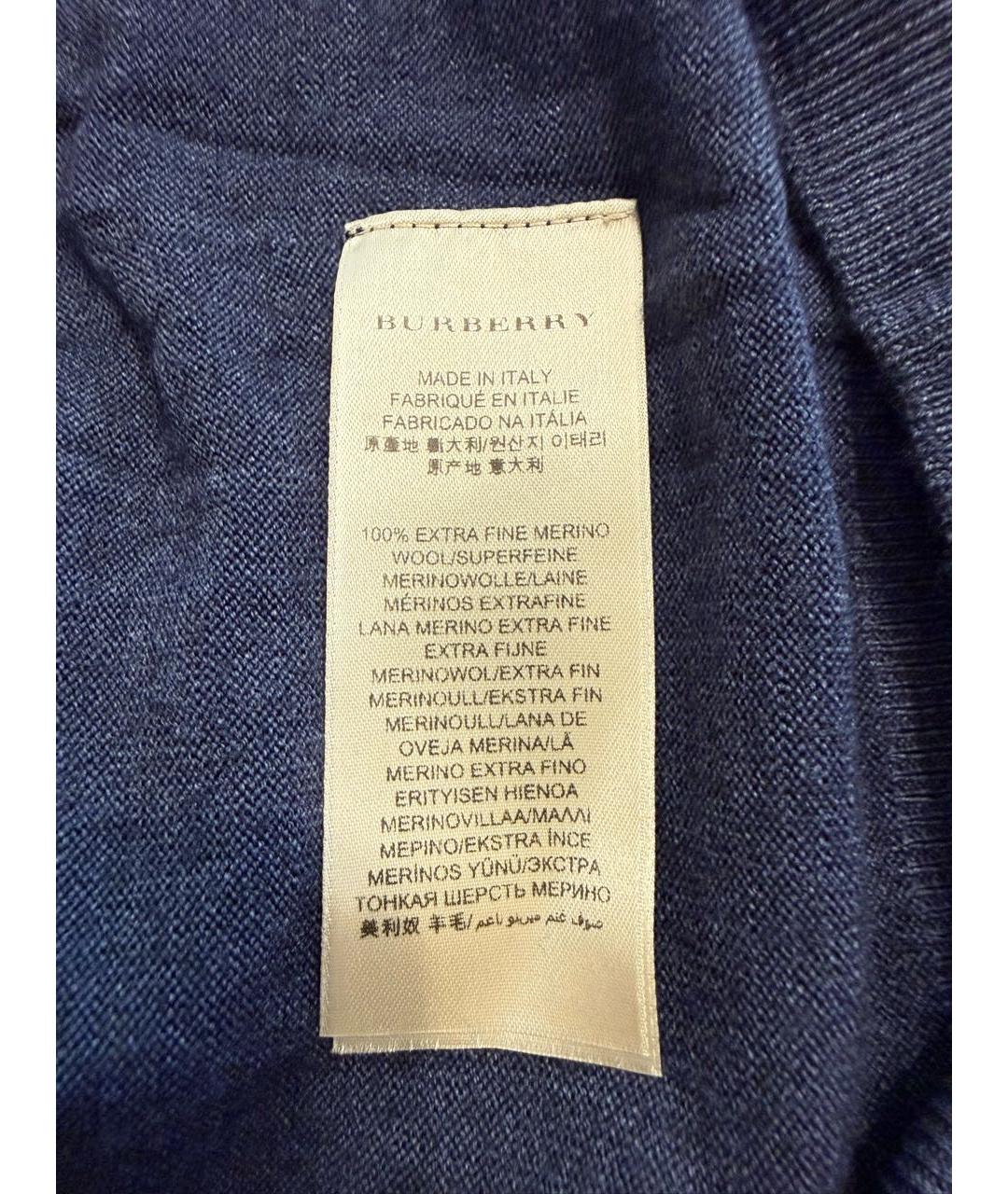 BURBERRY Синий шерстяной джемпер / свитер, фото 6