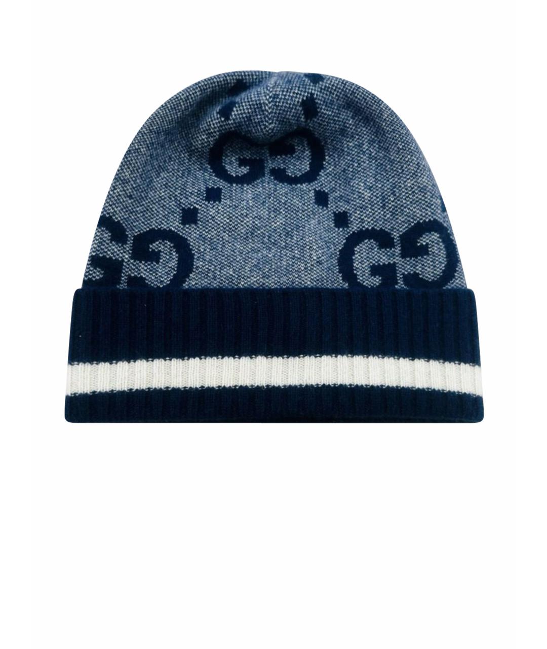 GUCCI Синяя кашемировая шапка, фото 1