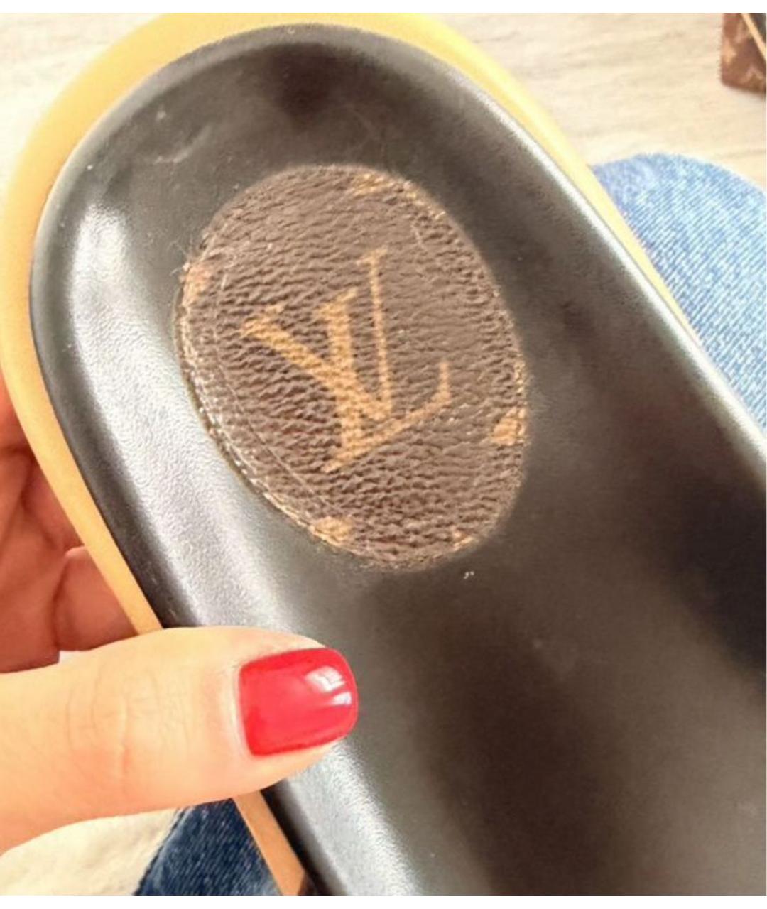 LOUIS VUITTON Коричневые шлепанцы, фото 3