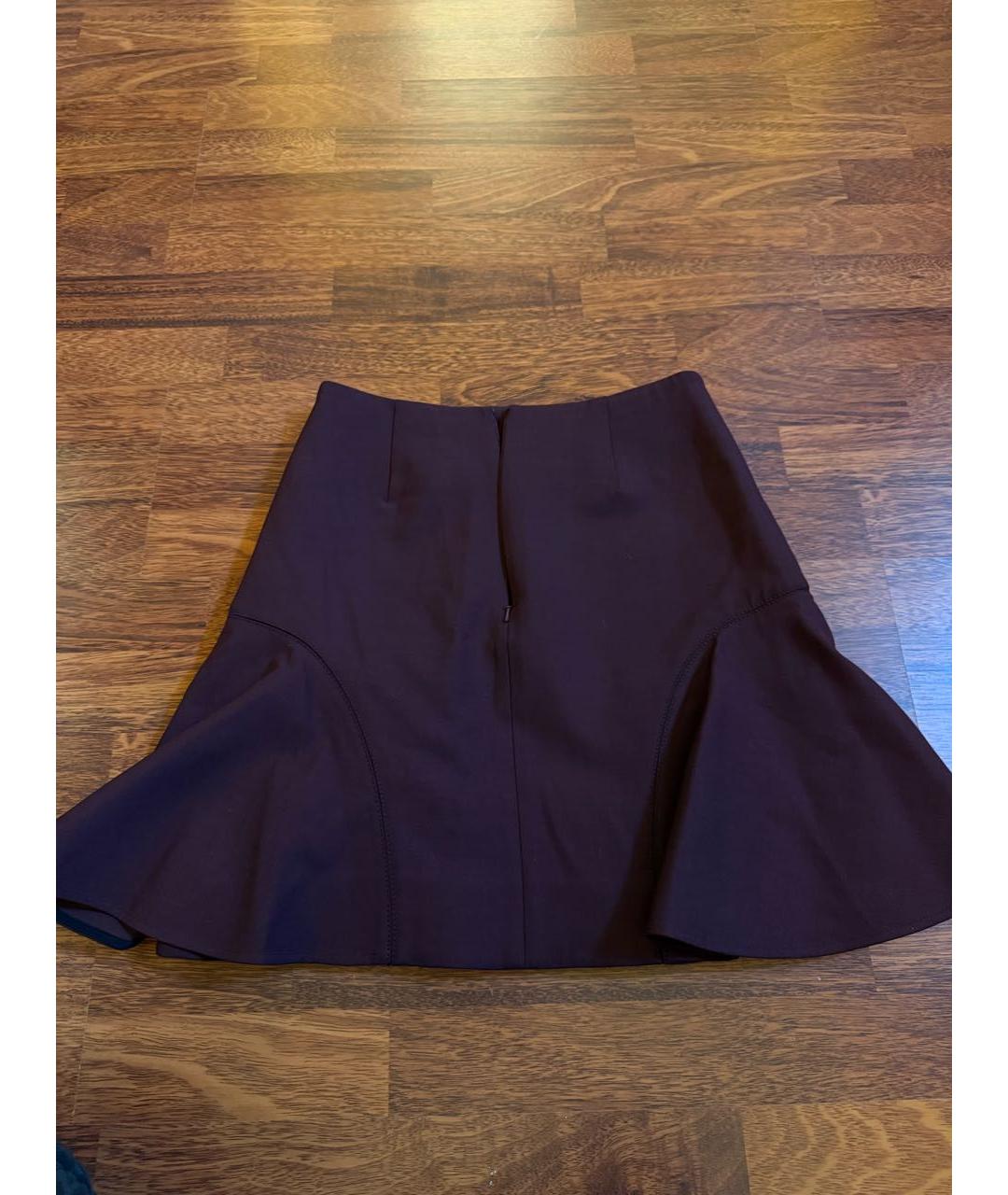 VICTORIA BECKHAM Бордовая юбка мини, фото 2