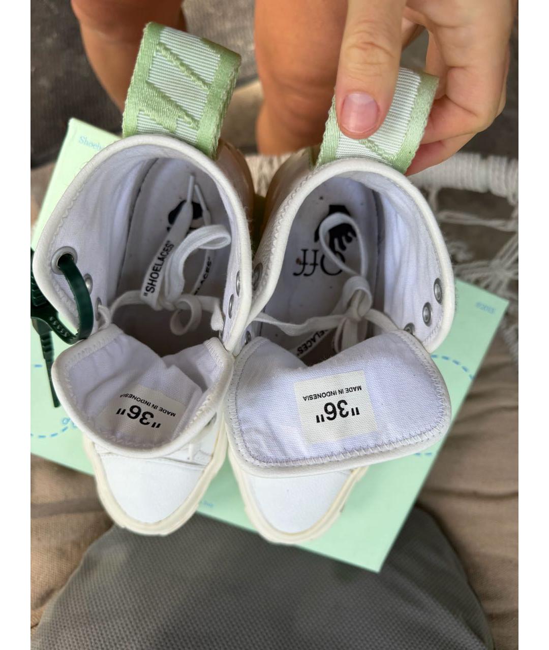 OFF-WHITE Белые кожаные кеды, фото 2