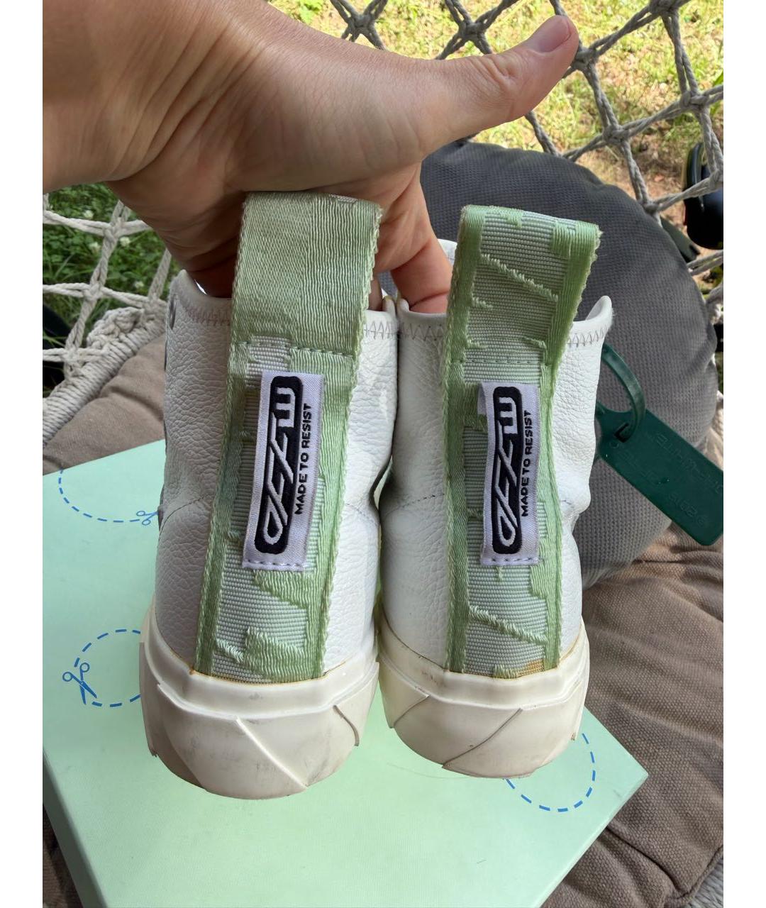 OFF-WHITE Белые кожаные кеды, фото 3