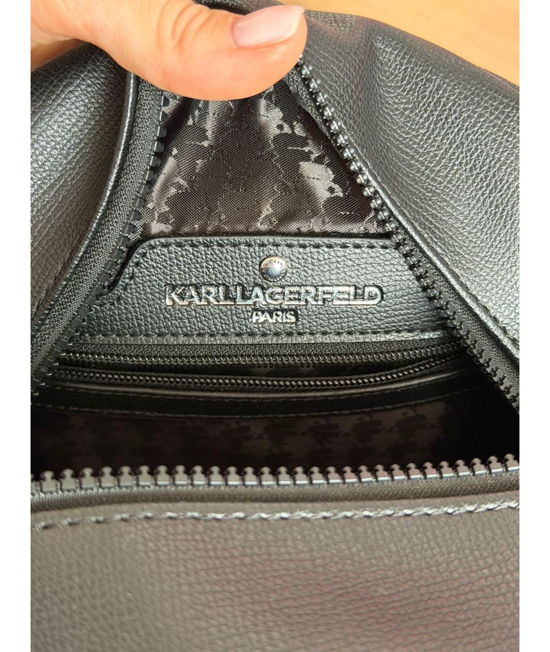 KARL LAGERFELD Черный рюкзак из искусственной кожи, фото 4